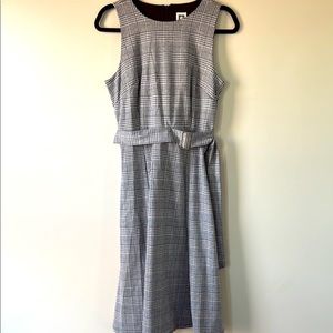 Anne Klein Gray Sheath Midi Dress Crew Neck Sleeveless Size Missing